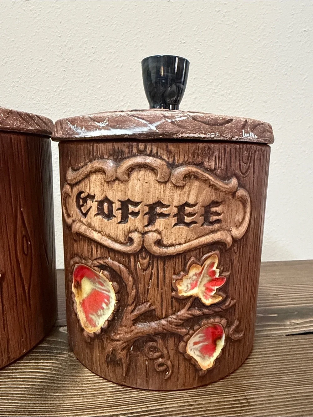 Vintage Treasure Craft USA 4-Piece Canister Set Handmade Boho Farmhouse